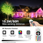 9W RGB Low Voltage Landscape Lights Color Changing Remote Control Spotlights Waterproof LED Landscape Lighting for Garden Pathway Christmas Halloween Outdoor Decorative(8Pack with Connectors) - Image 4
