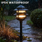 6 Pack Low Voltage Landscape Lighting, Aluminum IP54 Waterproof 3-Tier Integrated LED Pagoda Landscape Lights for Walkway Garden, 2W 12V DC 3000K Warm White, ETL UL CSA Listed - Image 6