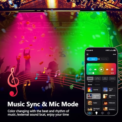 Linkable LED Light Bar Outdoor Color-Changing, 40″ RGBCW Wall Washer Light, 180W Smart Bluetooth App & Remote Control, 2700K-6500K Tunable White, IP65, for Stage, DJ, Home Patio & Commercial - Image 6