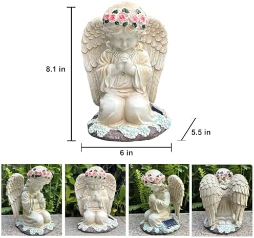 YODY Solar Garden Statues Outdoor Decor Angel with LED Light - Image 6