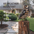 Natelf Outdoor Metal Brown Standing Owl Garden Statue for Patio Yard Decor - Image 4