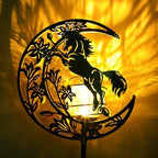 Solar Lights Outdoor Decor Horse Cracked Glass Stake Moon Lights Horse Gift - Image 3