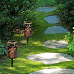 Poceacles Solar Lights Outdoor Christmas Lights for Cemetery LED Flameless Candle Cemetery Solar Pillar Candles Outdoor Decor, Christmas Highland Cow Candy Cane Print, 2 Pack - Image 4