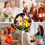 Solar Lights Outdoor, Gift for Women Mom Grandma Wife, 6 Pack 24 Solar Lily Flower Lights With 16 Butterfly Decor Solar Flower Lights Waterproof Outside Decor Stake Light for Landscape Yard Patio Lawn - Image 5