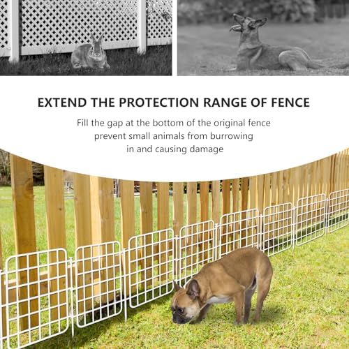 30ft x 17in Garden Fence Animal Barrier, 28 Panels No Dig Fence Border, Rustproof Metal Decorative Garden Fencing with Ground Stake, Flower Bed Edging Border for Dog, Rabbit, Outdoor Patio, White - Image 3