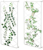 MyGift Wall Garden Trellis, White Metal Lattice Panels Set of 2 - Image 6