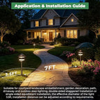 Gardencoin Pagoda Low Voltage Landscape Pathway Lights, 12V Outdoor LED Path Lights Wired, Aluminum Walkway Lighting with 4W 2700K Replaceable G4 Bulb, Bronze Classic 3-Tier Lantern, 6 Pack - Image 6
