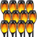 Solar Torch Lights with Flickering Flame 12 Pack for Decorations by SHEDALED