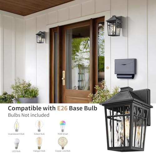 Darkaway 2pcs Outdoor Wall Lights,11inch Exterior Lighting Fixtures - Image 5