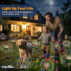 Solar Garden Lights Outdoor Decorative, 4pack 120 LED Firework Lights Waterproof，Solar Fairy Lights for Outside,Garden,Yard, Patio,Pathway,Flowerbed,Party(Multicolor) - Image 4