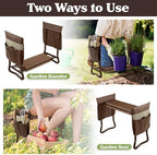 Pure Garden Garden Kneeler and Seat - 2-in-1 Foldable Garden Kneeling Pad and Stool with Removable Pockets for Gardening Tools - Gardening Gifts for Women, Mom, Dad, Seniors or Grandparents (Brown) - Image 4