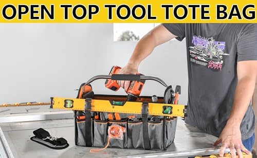 16-Inch Open-Top Tool Tote, 29-Pocket Pro Bag for All Trades - Image 6