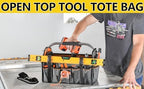 16-Inch Open-Top Tool Tote, 29-Pocket Pro Bag for All Trades - Image 6