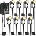 HIBOITEC Low Voltage Landscape Lighting with Transformer Photocell Sensor and Timer Spotlights Kit 68FT ETL Approved Wire Dimmable Waterproof 2700K for House Yard Trees Garden Plants Outdoor 8 Packs by HIBOITEC
