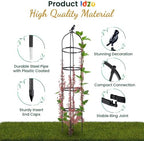 Idzo Plastic Obelisk Trellis for Climbing Plants Outdoor 5.8 Feet Tall, 70in Garden Trellis for Garden Outdoor Potted Plant Support, 1pc, Obelisk Trellises _ Plastic Coated - Image 2