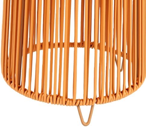Hilitand Solar Rattan Lantern with Vintage Bulb (Trapezoid Brown) - Image 7