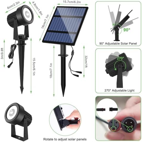 Solar Spot Lights Outdoor Waterproof, RGB Landscape Spotlights - Image 6