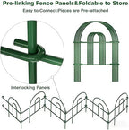 AMAGABELI 25 Panels 24in(H)×35ft(L) Decorative Garden Fence No Dig Rustproof Metal Pre-Linking Fence Panels Garden Edging Border Animal Barrier Fencing for Flower Beds Yard Patio Outdoor Decor Green - Image 3