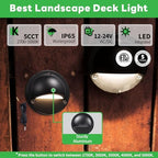 Low Voltage LED Step Lights - 12V Landscape Hardwired Waterproof Lighting, Outdoor Deck Lights 5 Color Temperature Dimmable, Aluminum Black for Wall Garden Fence Handrail 12 Pack - Image 2