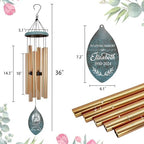 ASTARIN Personalized Name 35" Memorial Wind Chimes for Outside, Metal Sympathy Gifts for Loss of Mother Father Loved One, Bereavement Wind Chime in Memory Gift, Decor Garden Patio,Produced in Texas - Image 4