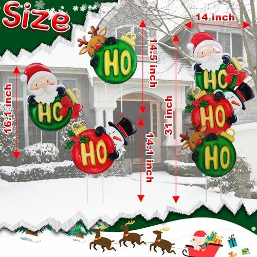 3 Pack Christmas Garden Stakes 31in Colorful Balls Metal Holiday Decor - Image 2