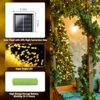 Solar String Lights Outdoor 4 Pack 170FT 480 LED Christmas Light Warm White - Image 4