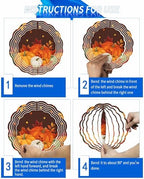 Fall Wind Spinner Orange Pumpkin Maple Leaf Stainless Steel Spinner for Yard and Garden Hapyy Fall Y'all Wind Sculptures 12 Inch 3D Crafts Ornaments Hanging Fall Wind Spinner for Outdoor Indoor Decor - Image 6