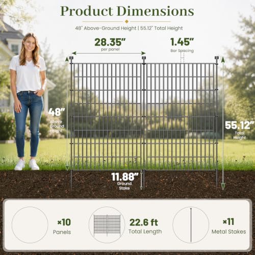 No Dig Garden Fence Outdoor for Yard, 48in (H) x 23.6ft(L) - Image 2
