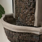 XBrand 30.31 in. H Stone and Black Polyresin Metal Wall-Mounted Waterfall Fountain with Pump for Indoor Outdoor Home, Patio and Garden Art Centerpiece - Image 4