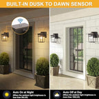 2 Pack Outdoor Porch Lights, Dusk to Dawn Wall Lighting with GFCI Outlet - Image 4