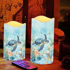 Turtle Flameless Flickering Candles 4 Pcs Real Wax Battery Operated Candles with Color Changing Timer Remote Control LED Pillar Candles for Wedding Party and Holiday Decoration - Image 5