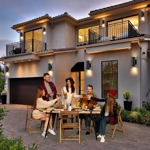 2 Pack Modern Black Outdoor Wall Light, Exterior Wall Sconce - Image 2