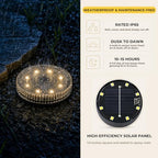 Real Glass Solar Ground Lights, Stake or Wall Mount 2-in-1, 4 Pack - Image 6