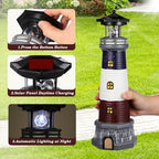 DOITOOL Solar Rotating Lighthouse Outdoor Lantern Garden Decor Resin Street Light - Black - Image 2