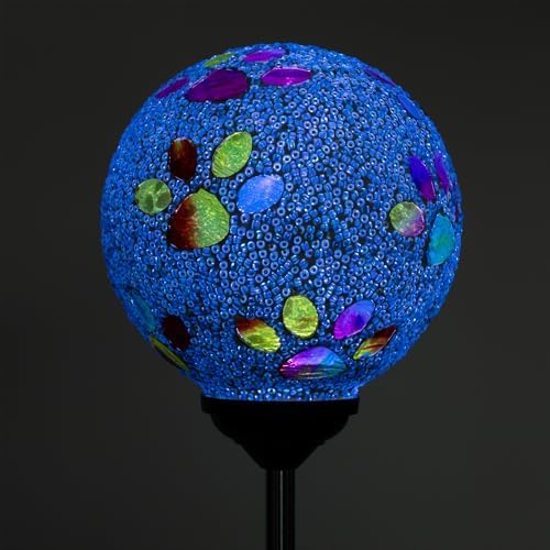 GreaterGood Colorful and Elegant Multicolor Paws Beaded Solar Powered Yard and Garden Decor Stake Outdoor Light (Blue) - Image 5