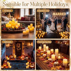 Retisee 100 Pack Waterproof Flameless Candles with Remote Timer LED Battery Operated Candles Long Lasting (H 4" 5" 6"7" x D 2.2") for Halloween Wedding Christmas Festival Home Fireplace Outdoor Indoor - Image 7