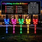 Solar 5PCS Christmas Bow 50LED Outdoor String Lights with Stakes Multicolor - Image 4