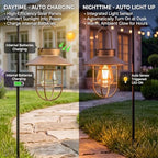 Solar Lantern with Shepherd's Hook,Garden Hanging Vintage Bulb Lantern Lamp - Image 3