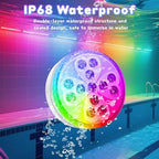 Pool Lights for Above Ground Pools, Rechargeable 10 Color Changing Submersible LED Lights with Remote & 6 Modes, IP68 Waterproof Underwater Light for Swimming Pool Fountain Pond Hot Tub (4 Pack) - Image 3