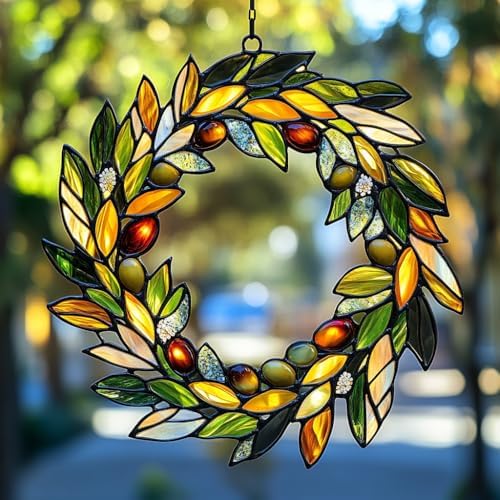 Mistletoe Wreath Acrylic Suncatcher by AVAGAN
