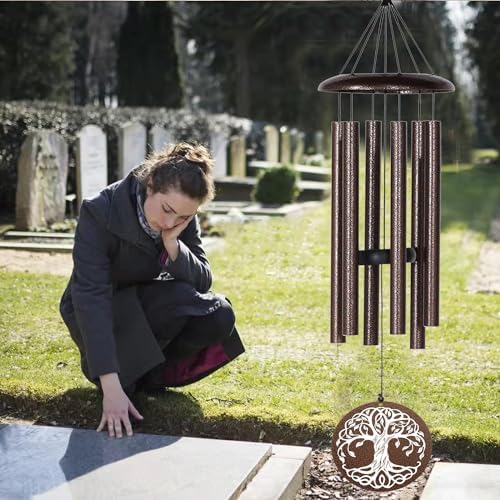 Sympathy Wind Chimes for Loss of Loved One, 40 Inch Memorial Wind Chimes for Loss of Loved Father/Mother/Lover, Commemorative Sympathy Bereavement Gifts for Condolences/Funeral (Copper) - Image 4
