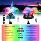 Goldlife Pond Fountain Aerator With Lights, F2 w/ F0-1 Light, 7 Nozzle, 1HP - Image 2