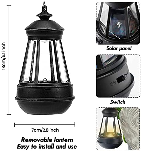 Lovinland Garden Gnome Statue Outdoor Decor Large Flocked Resin Gnome Figurine with Solar Light Holding Lantern Welcome Sign Garden Yard Decorations Dwarf Sculpture for Outside Patio Porch Lawn Decor - Image 5