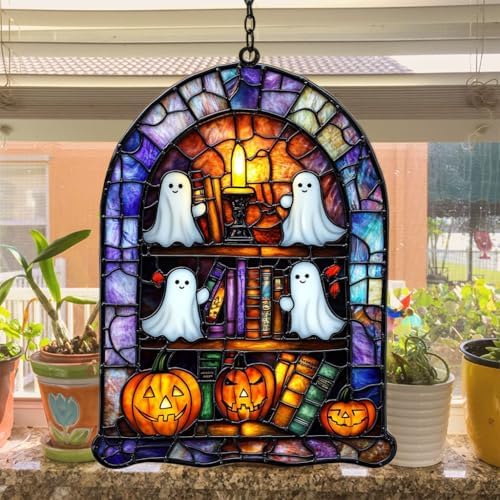 Halloween Bookshelf Acrylic Suncatcher - Image 4