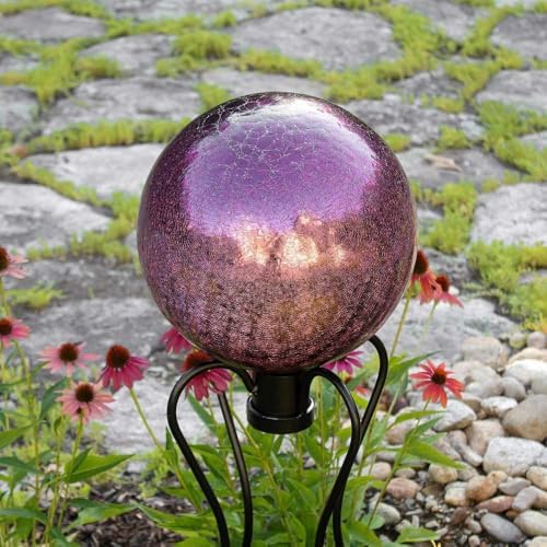 12 Inch Gazing Globe Decorative Plum Gazing Ball Glass Mirror Polished Hollow Reflective Garden Sphere for Home Garden Lawn Outdoor and Yard - Image 4