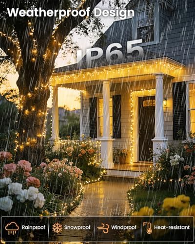 OZS 6 Pack 480 LED Solar String Lights Outdoor Waterproof, Warm White - Image 4