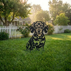 Dog Metal Garden Stake - Weatherproof Dog Silhouette Yard Art, Decorative Outdoor Sign for Lawn & Patio, Heartfelt Gift for Soft Dachshund Longhaired Lovers(Sit,10") - Image 2