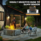2 Pack Black Brush Gold Dusk to Dawn Outdoor Wall Light - Image 6
