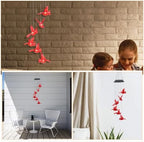2pcs Solar Cardinal Bird Wind Chimes with LED Light Xmas Patio Decor - Image 3
