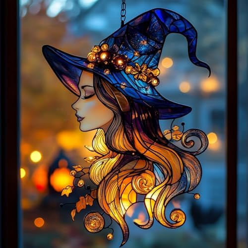 Cute Gentle Witch Acrylic Suncatcher by AVAGAN